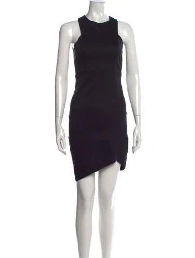Pre-owned Helmut Lang Crew Neck Mini Dress In Black