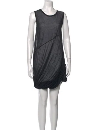 Pre-owned Helmut Lang Crew Neck Mini Dress In Black