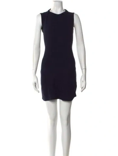 Pre-owned Helmut Lang Crew Neck Mini Dress In Blue