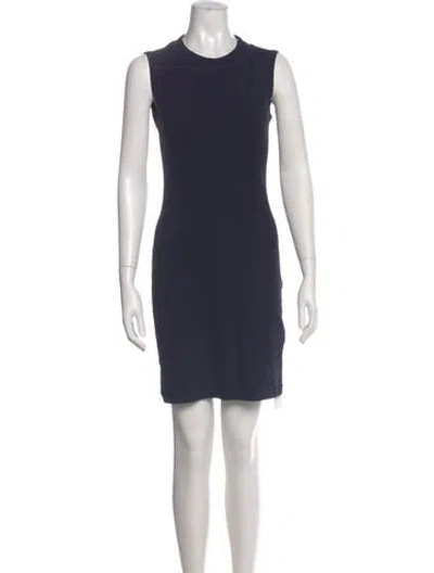 Pre-owned Helmut Lang Crew Neck Mini Dress In Blue
