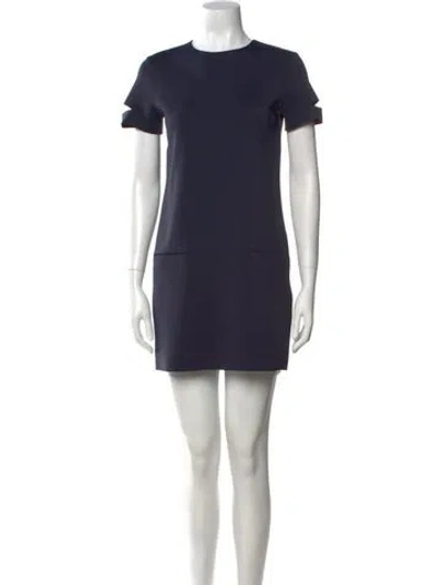 Pre-owned Helmut Lang Crew Neck Mini Dress In Blue