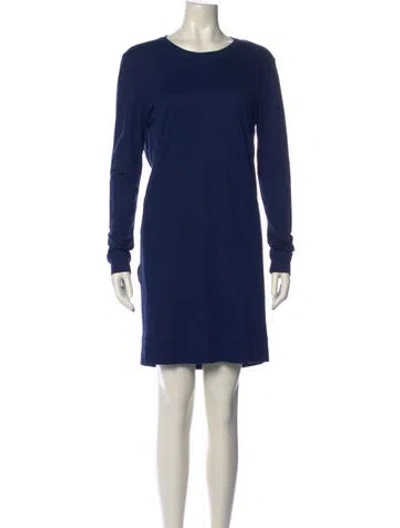 Pre-owned Helmut Lang Crew Neck Mini Dress In Blue