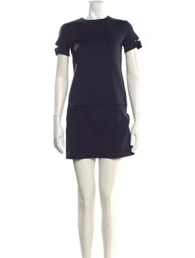Pre-owned Helmut Lang Crew Neck Mini Dress In Blue