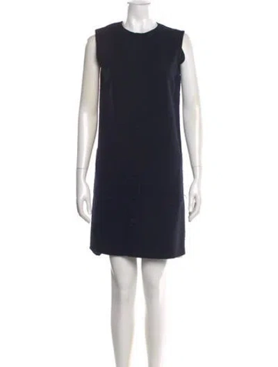 Pre-owned Helmut Lang Crew Neck Mini Dress In Blue