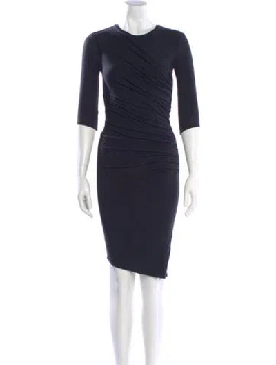 Pre-owned Helmut Lang Crew Neck Mini Dress In Blue