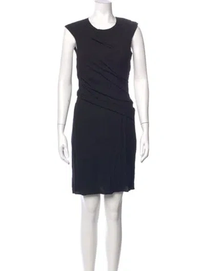 Pre-owned Helmut Lang Crew Neck Mini Dress In Blue
