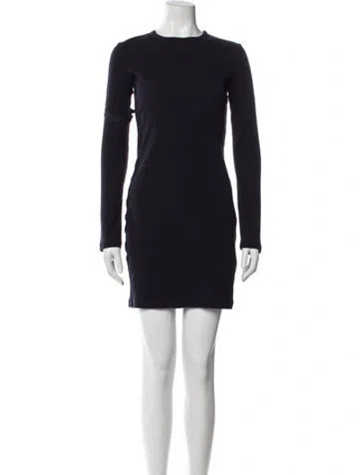 Pre-owned Helmut Lang Crew Neck Mini Dress In Blue