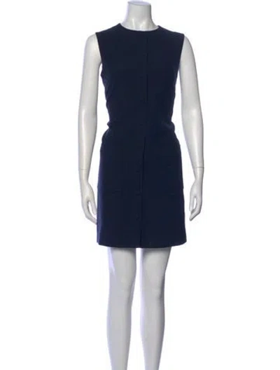 Pre-owned Helmut Lang Crew Neck Mini Dress In Blue