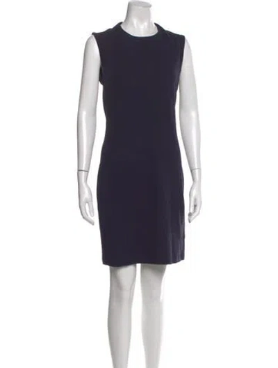 Pre-owned Helmut Lang Crew Neck Mini Dress In Blue