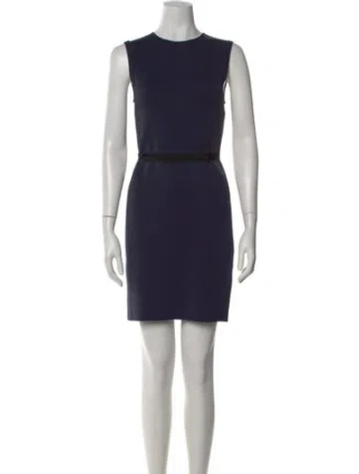 Pre-owned Helmut Lang Crew Neck Mini Dress In Blue