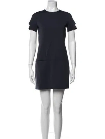 Pre-owned Helmut Lang Crew Neck Mini Dress In Blue