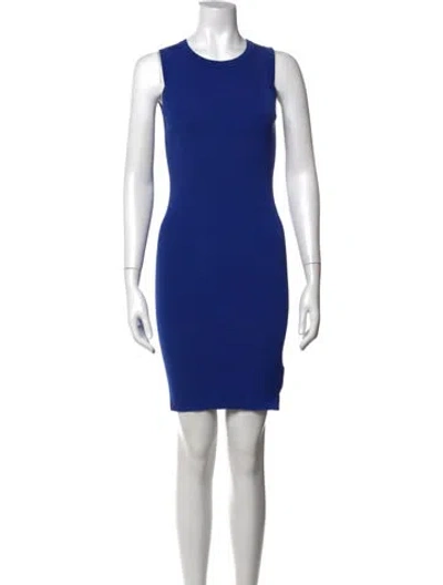 Pre-owned Helmut Lang Crew Neck Mini Dress In Blue