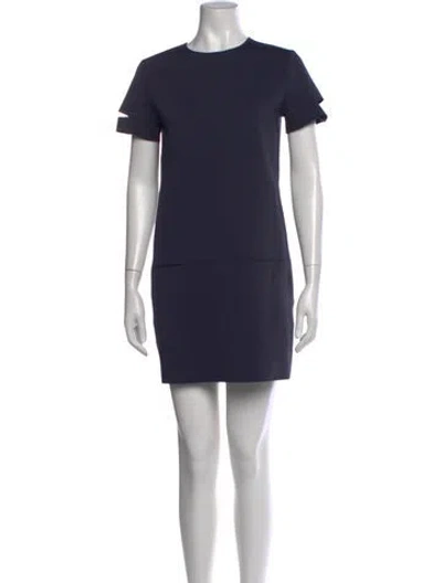 Pre-owned Helmut Lang Crew Neck Mini Dress In Blue