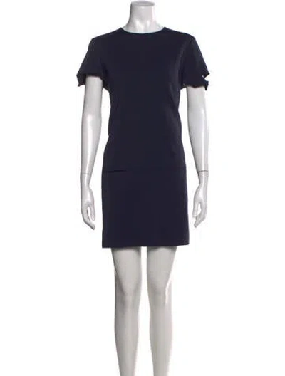 Pre-owned Helmut Lang Crew Neck Mini Dress In Blue