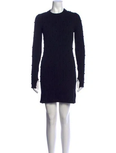 Pre-owned Helmut Lang Crew Neck Mini Dress In Blue