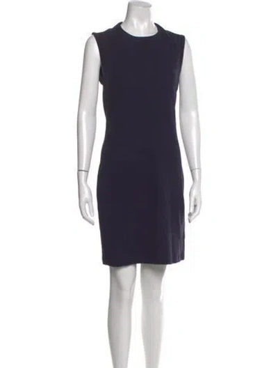 Pre-owned Helmut Lang Crew Neck Mini Dress In Blue