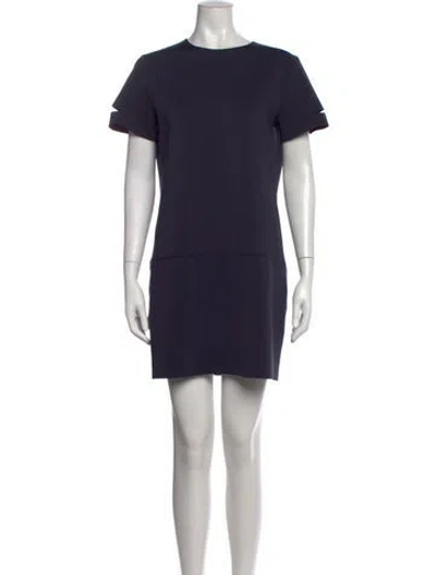 Pre-owned Helmut Lang Crew Neck Mini Dress In Blue