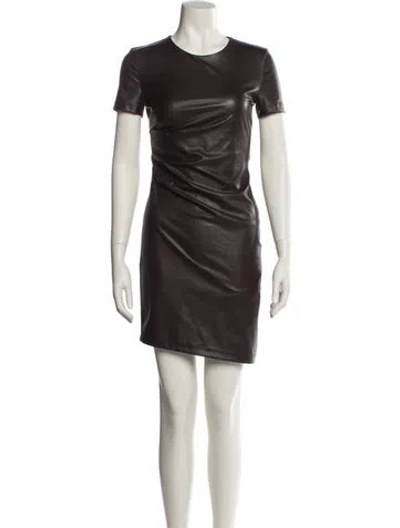 Pre-owned Helmut Lang Crew Neck Mini Dress In Brown