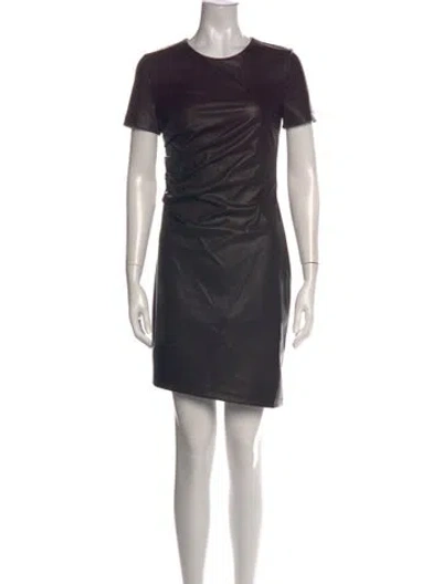 Pre-owned Helmut Lang Crew Neck Mini Dress In Brown