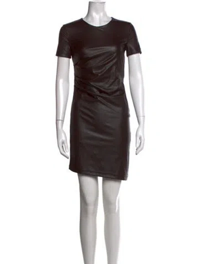 Pre-owned Helmut Lang Crew Neck Mini Dress In Brown