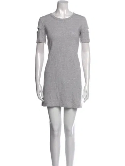 Pre-owned Helmut Lang Crew Neck Mini Dress In Gray