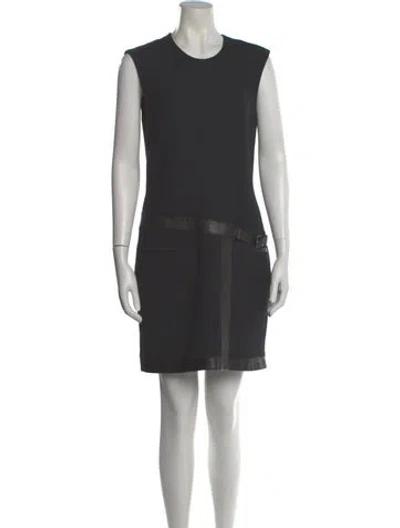 Pre-owned Helmut Lang Crew Neck Mini Dress In Gray