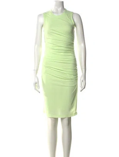 Pre-owned Helmut Lang Crew Neck Mini Dress In Green