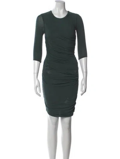 Pre-owned Helmut Lang Crew Neck Mini Dress In Green