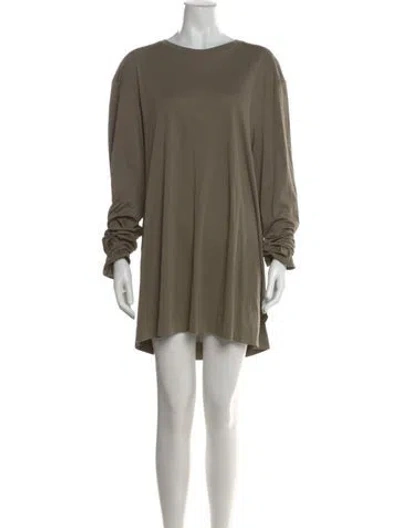 Pre-owned Helmut Lang Crew Neck Mini Dress In Green