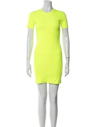 Pre-owned Helmut Lang Crew Neck Mini Dress In Green