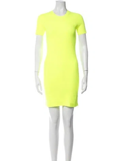 Pre-owned Helmut Lang Crew Neck Mini Dress In Green