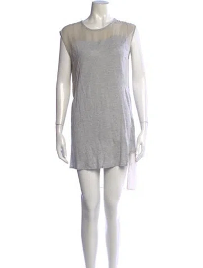 Pre-owned Helmut Lang Crew Neck Mini Dress In Grey