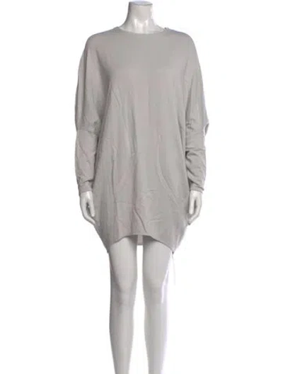 Pre-owned Helmut Lang Crew Neck Mini Dress In Grey