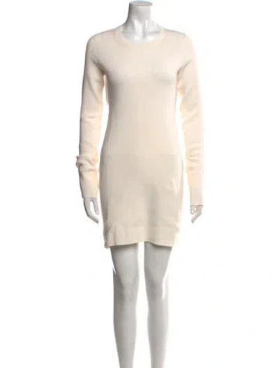 Pre-owned Helmut Lang Crew Neck Mini Dress In Neutral