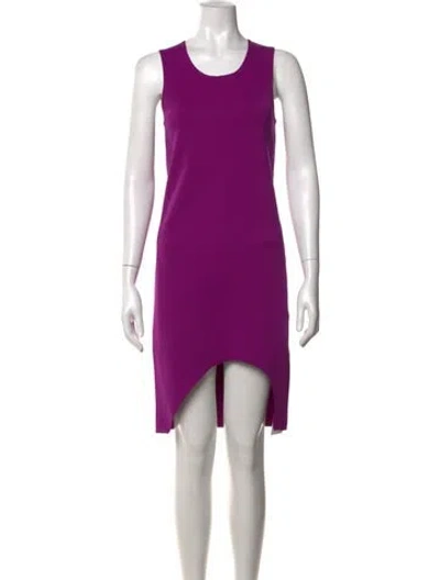Pre-owned Helmut Lang Crew Neck Mini Dress In Purple
