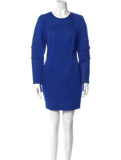 Pre-owned Helmut Lang Crew Neck Mini Dress W/ Tags In Blue