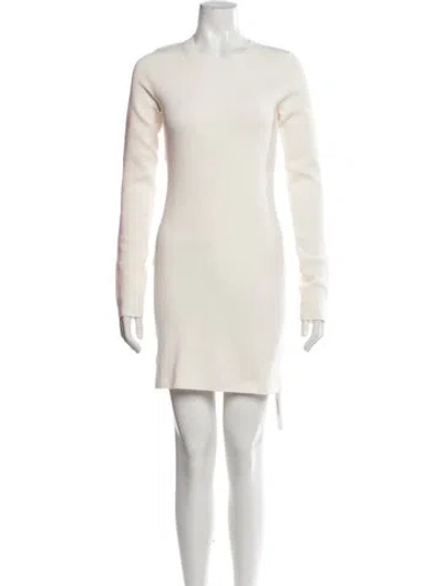 Pre-owned Helmut Lang Crew Neck Mini Dress W/ Tags In Neutrals