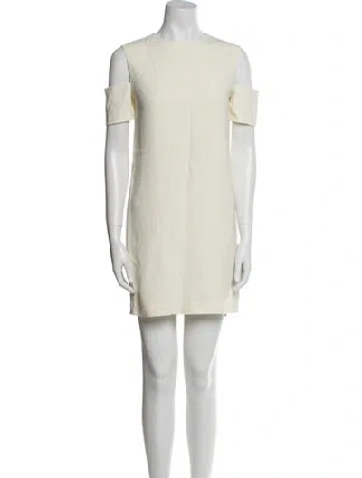 Pre-owned Helmut Lang Crew Neck Mini Dress In White