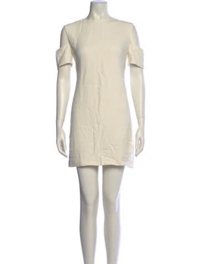 Pre-owned Helmut Lang Crew Neck Mini Dress In White