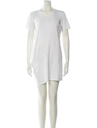 Pre-owned Helmut Lang Crew Neck Mini Dress In White
