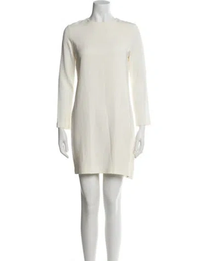 Pre-owned Helmut Lang Crew Neck Mini Dress In White