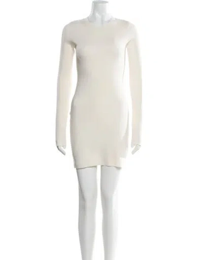 Pre-owned Helmut Lang Crew Neck Mini Dress In White