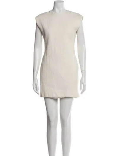 Pre-owned Helmut Lang Crew Neck Mini Dress In White