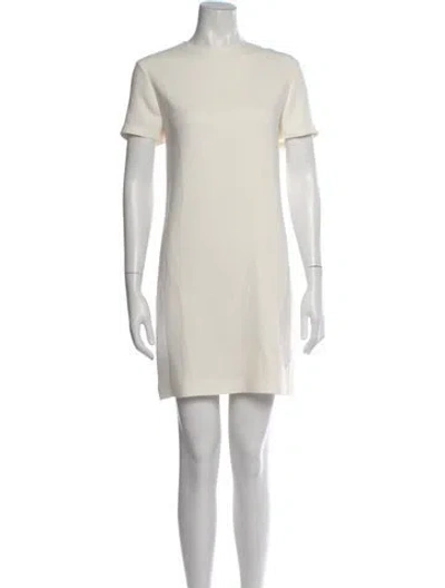 Pre-owned Helmut Lang Crew Neck Mini Dress In White