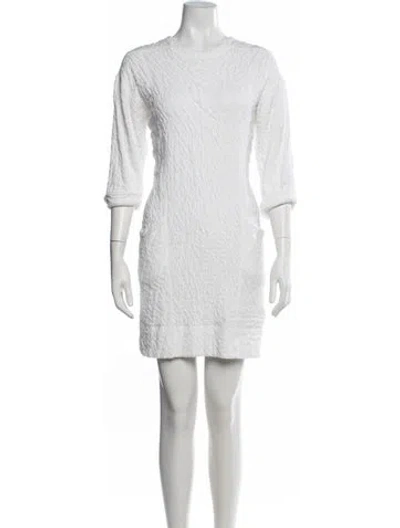 Pre-owned Helmut Lang Crew Neck Mini Dress In White