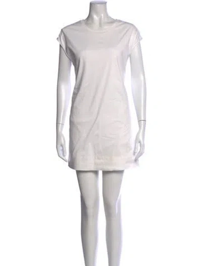Pre-owned Helmut Lang Crew Neck Mini Dress In White