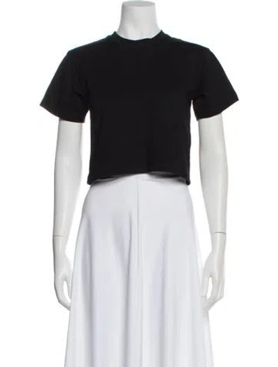 Pre-owned Helmut Lang Crew Neck Short Sleeve Crop Top In Black