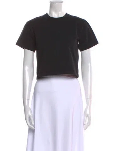 Pre-owned Helmut Lang Crew Neck Short Sleeve Crop Top In Black