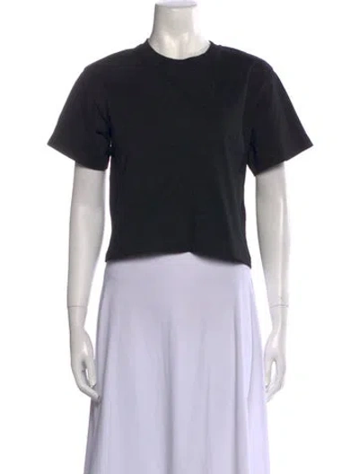 Pre-owned Helmut Lang Crew Neck Short Sleeve Crop Top In Black