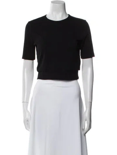 Pre-owned Helmut Lang Crew Neck Short Sleeve Crop Top In Black